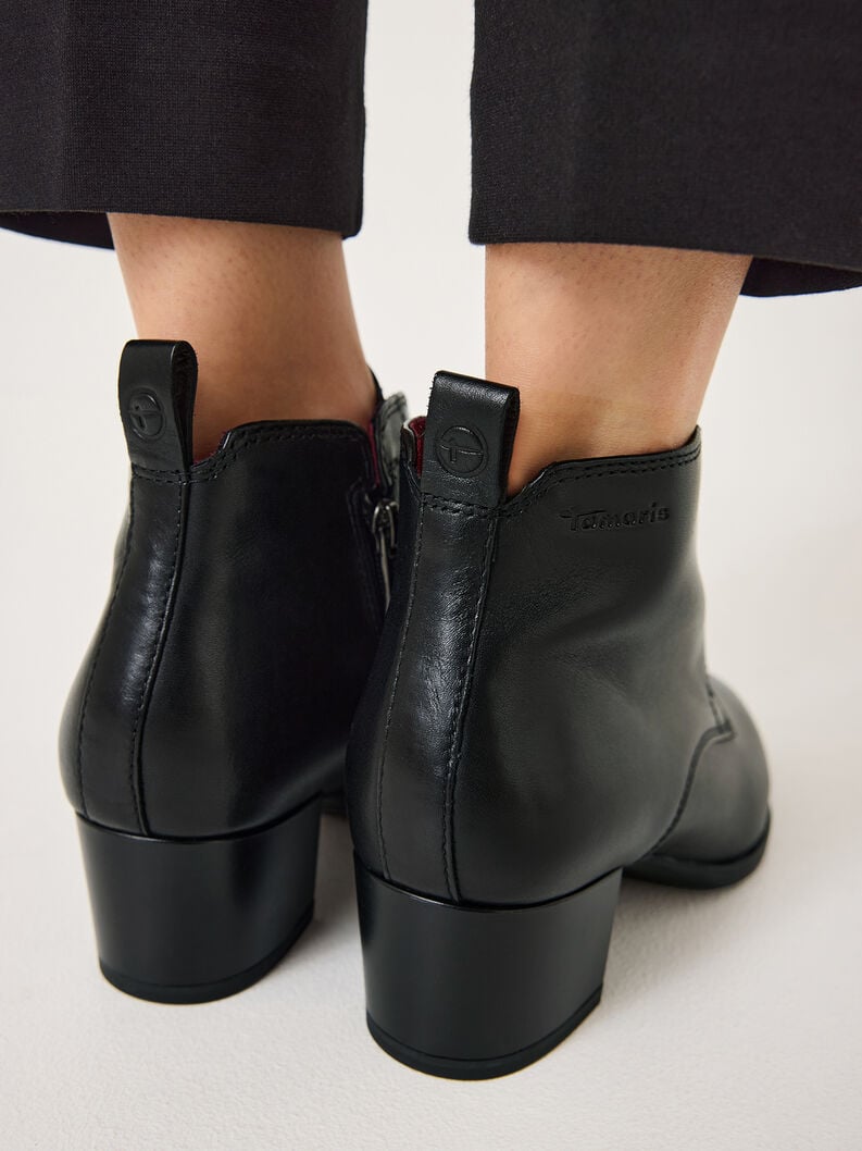 bootie in pelle - nero 1-25131-43-001 compra tamaris stivaletti online