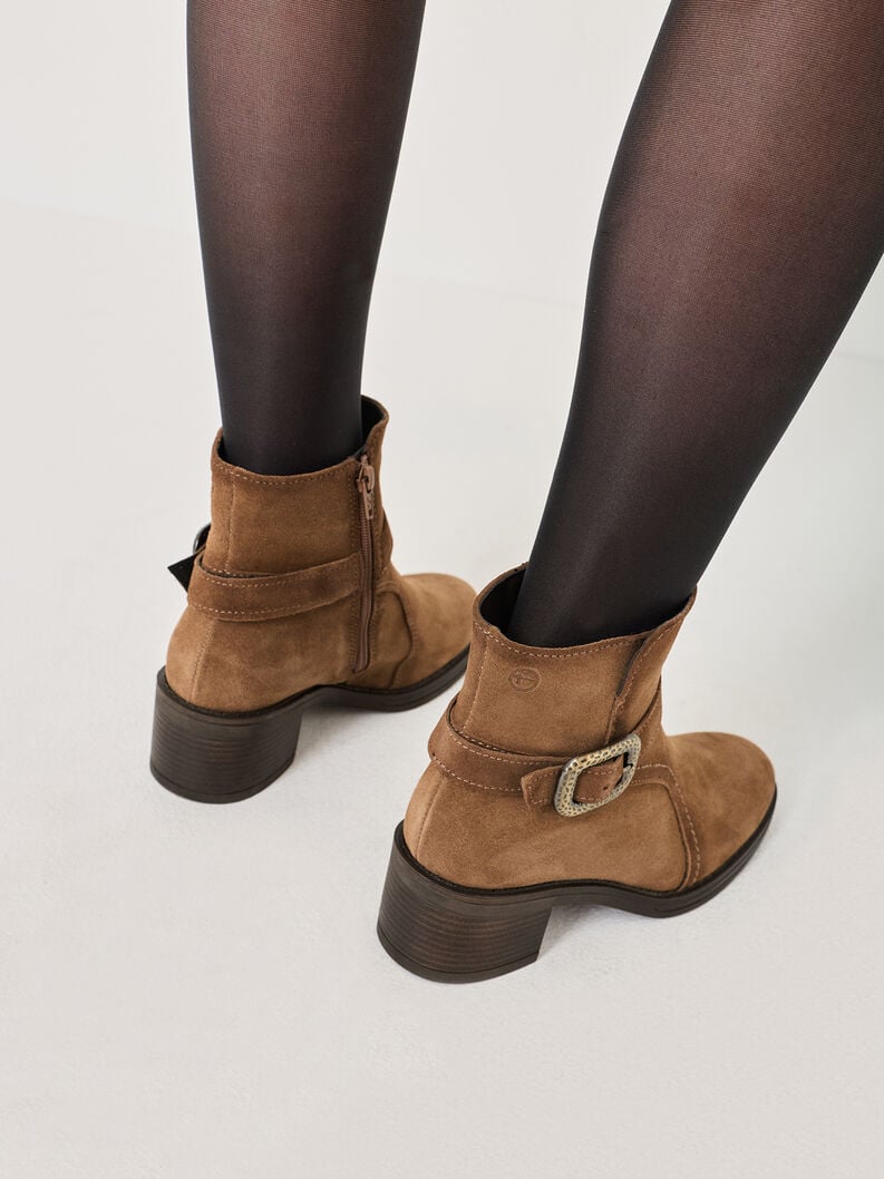 bootie in pelle - marrone 1-25304-45-300 compra tamaris stivaletti online