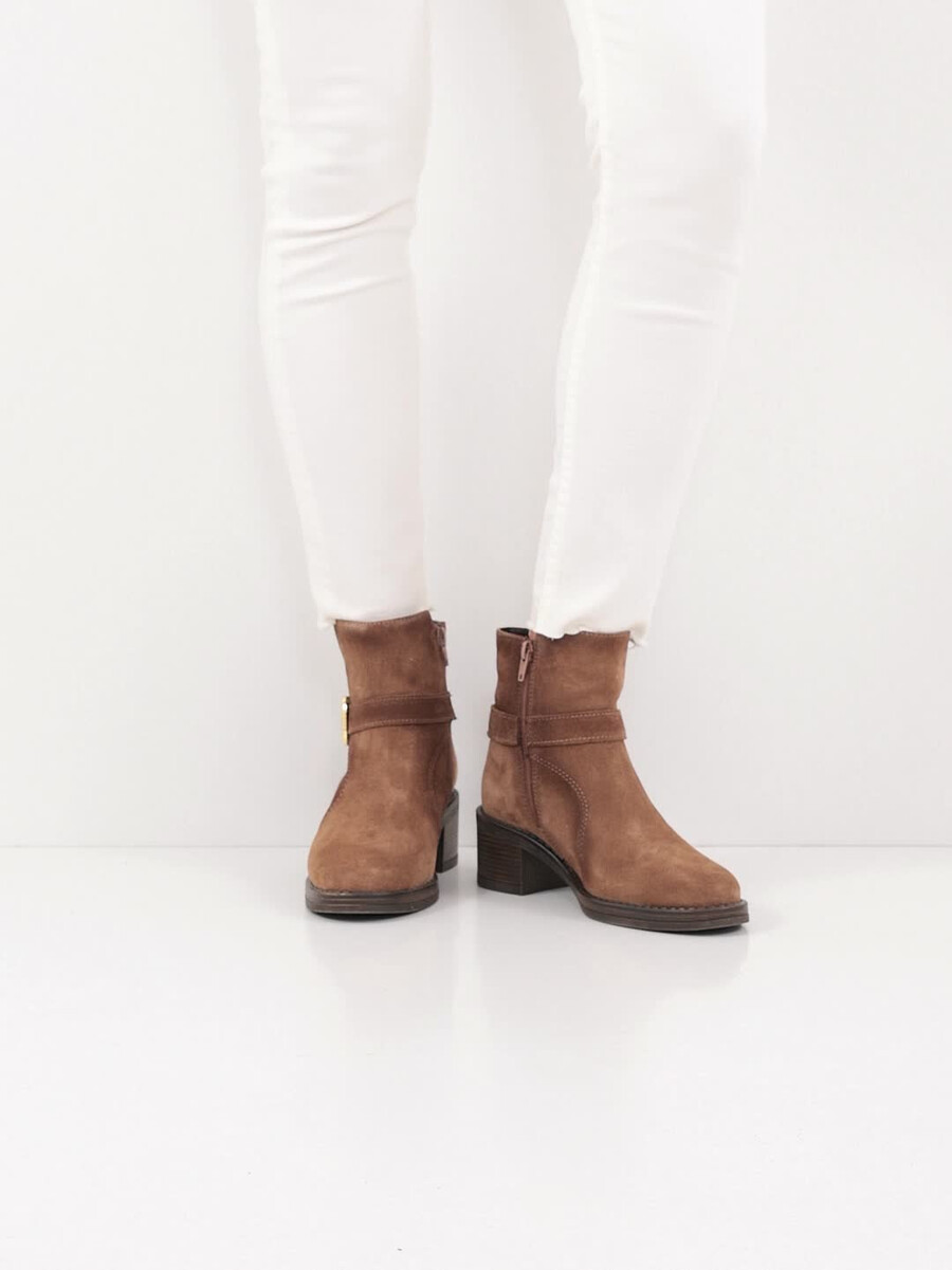 bootie in pelle - marrone 1-25304-45-300 compra tamaris stivaletti online