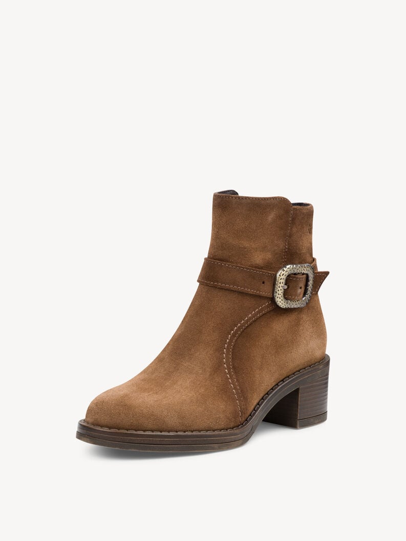 bootie in pelle - marrone 1-25304-45-300 compra tamaris stivaletti online