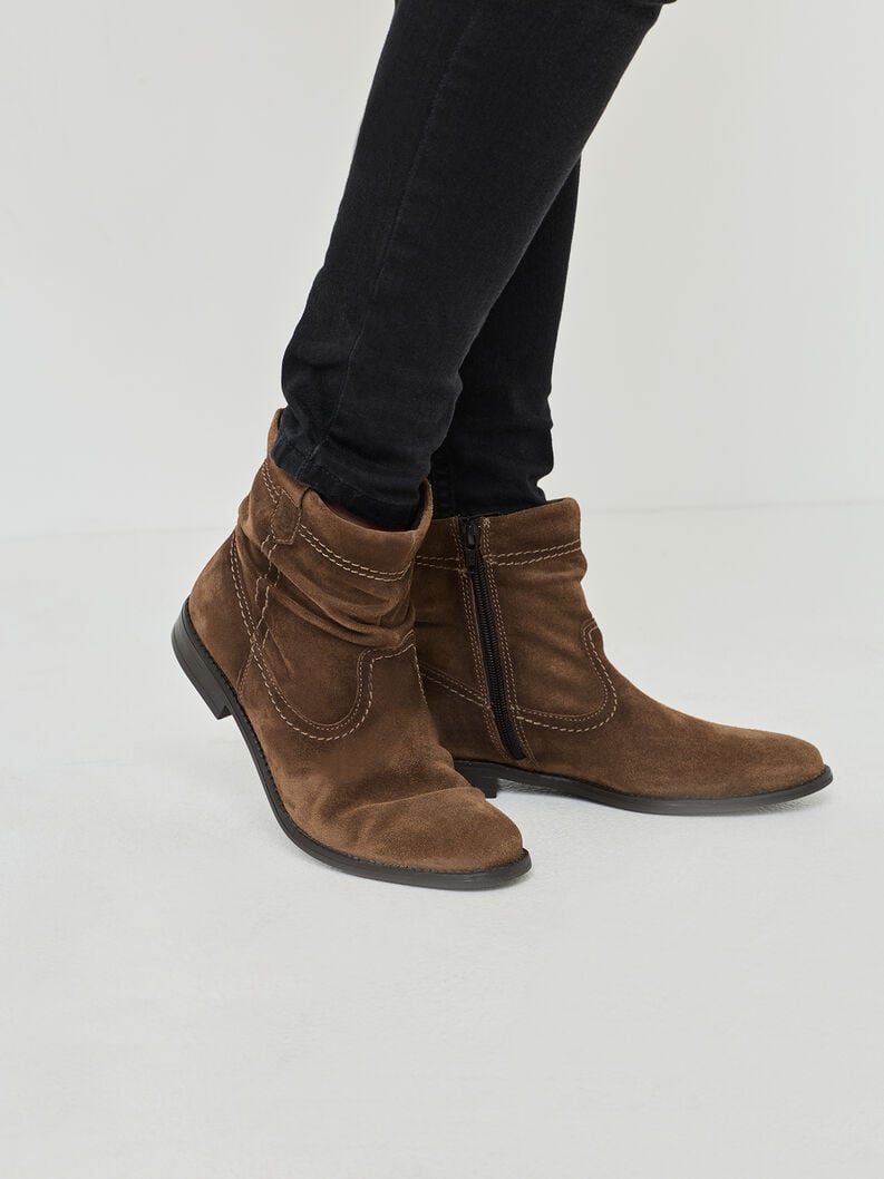 bootie in pelle - marrone 1-25305-45-300 compra tamaris stivaletti online
