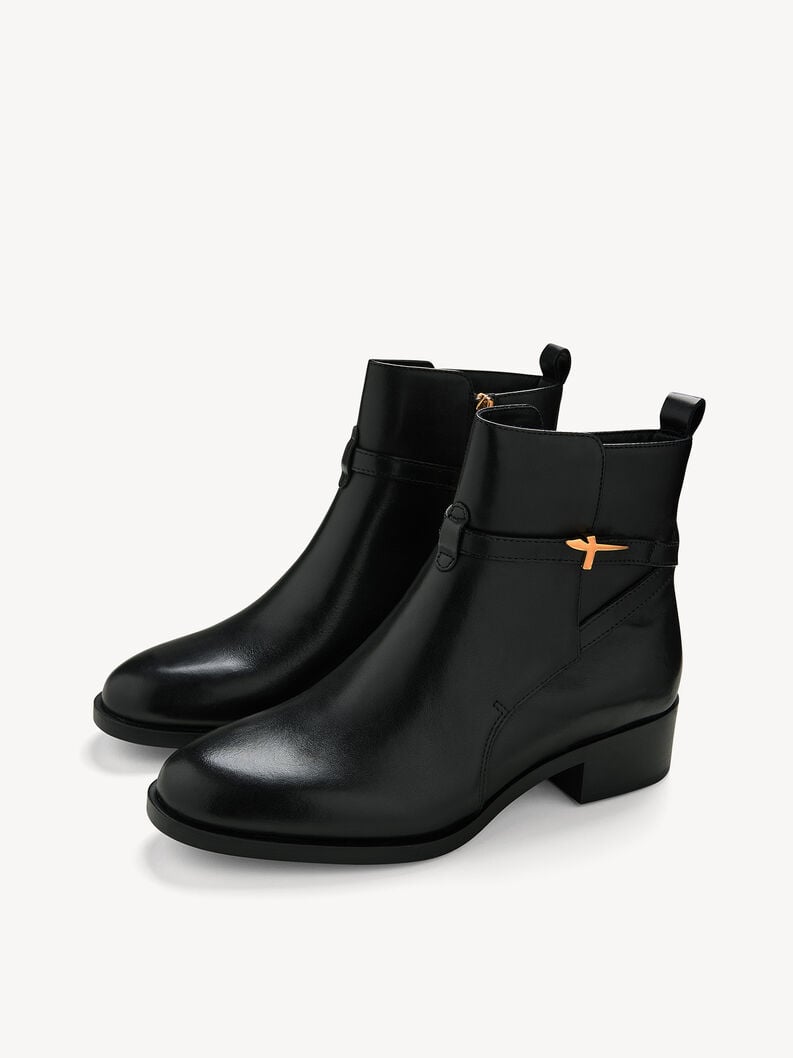 bootie in pelle - nero 1-25321-43-001 compra tamaris stivaletti online