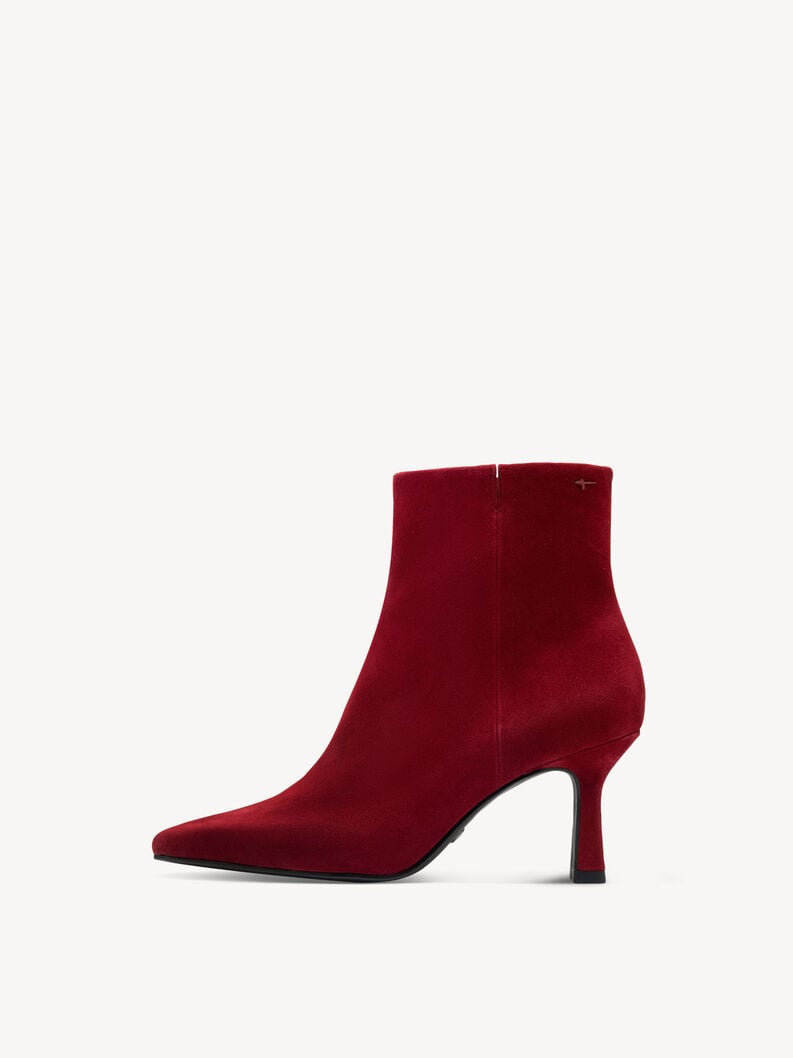 bootie in pelle - rosso 1-25358-45-500 compra tamaris stivaletti online