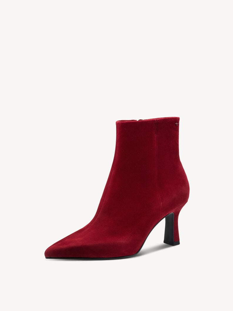 bootie in pelle - rosso 1-25358-45-500 compra tamaris stivaletti online