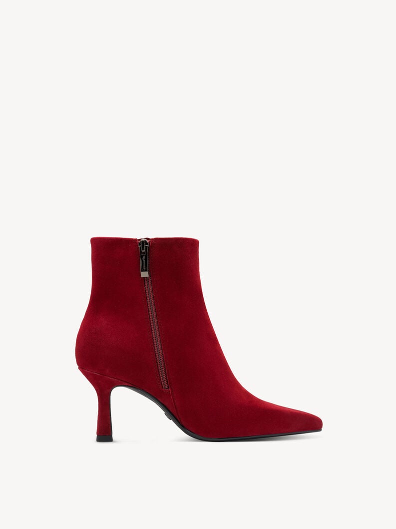 bootie in pelle - rosso 1-25358-45-500 compra tamaris stivaletti online