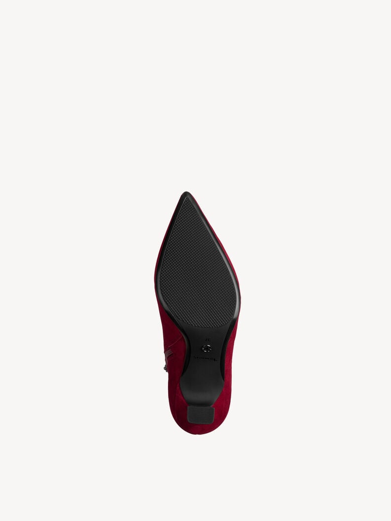 bootie in pelle - rosso 1-25358-45-500 compra tamaris stivaletti online