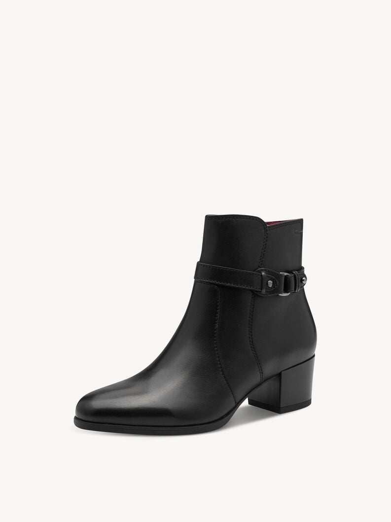 bootie in pelle - nero 1-25373-45-001 compra tamaris stivaletti online