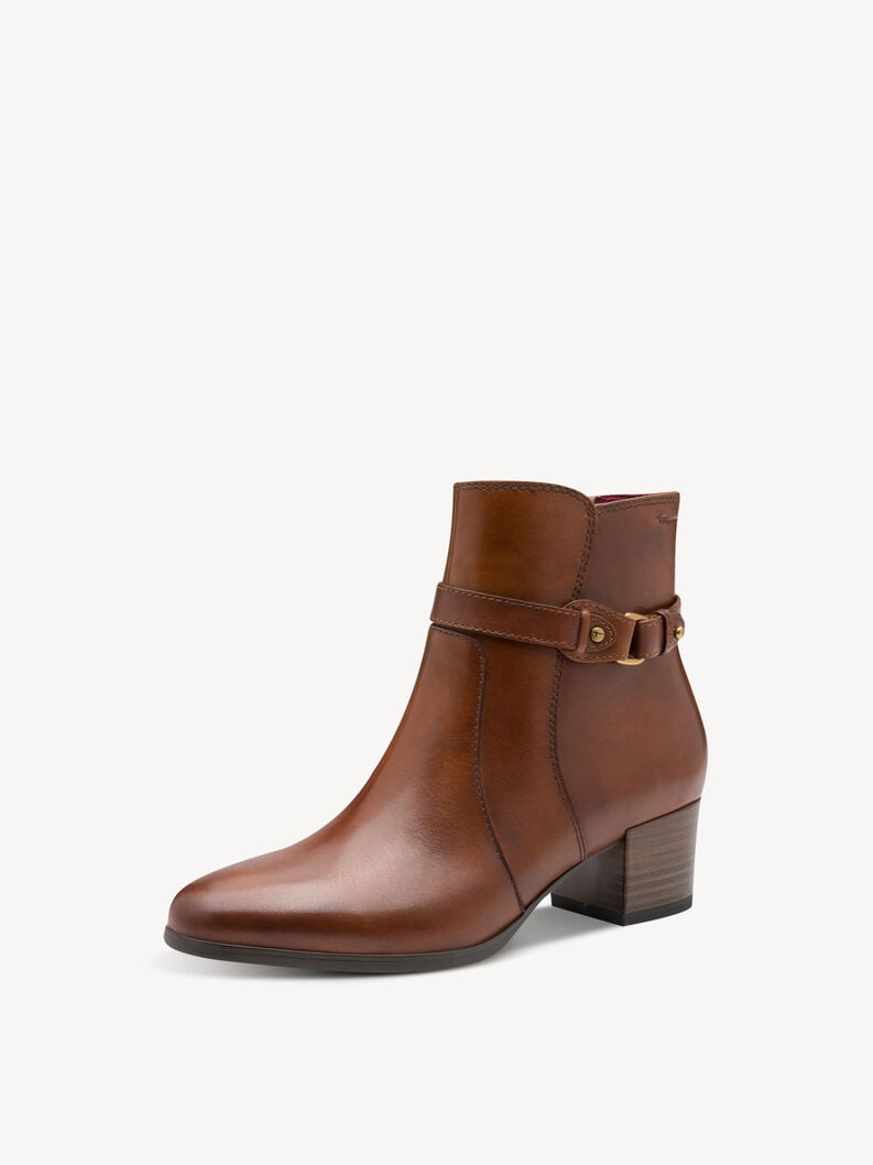 bootie in pelle - marrone 1-25373-45-305 compra tamaris stivaletti online