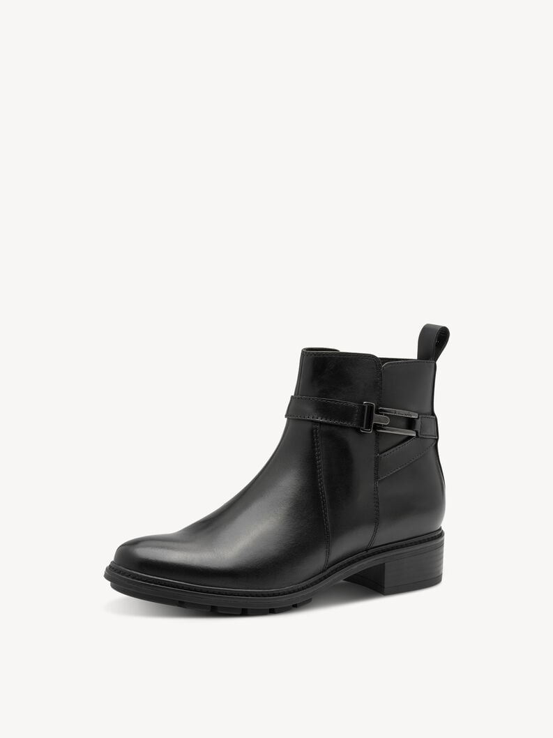 bootie in pelle - nero 1-25391-45-003 compra tamaris stivaletti online