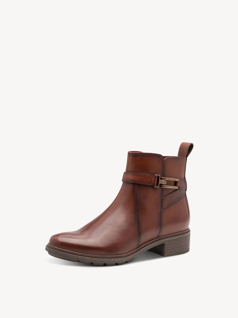 bootie in pelle - marrone 1-25391-45-348 compra tamaris stivaletti online