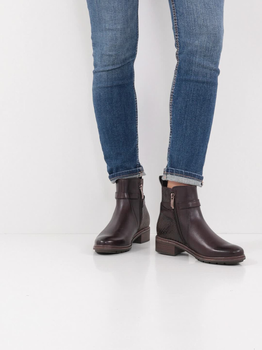 bootie in pelle - marrone 1-25391-45-3b3 compra tamaris stivaletti online
