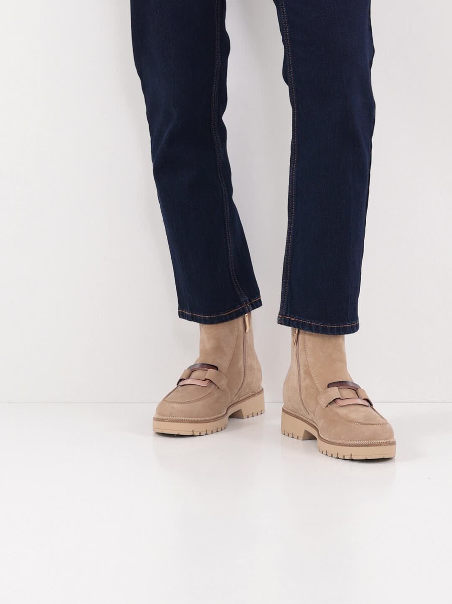 bootie in pelle beige 1-25435-45-400 compra tamaris stivaletti online