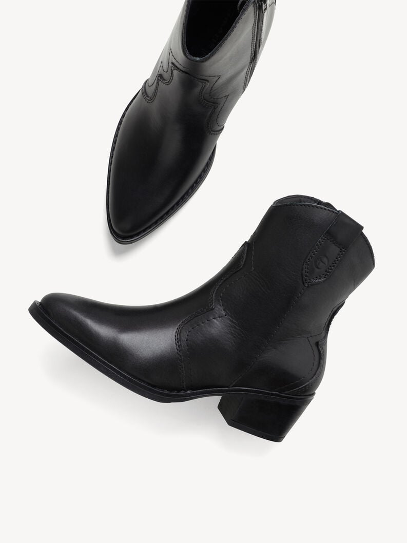 bootie in pelle - nero 1-25702-41-003 compra tamaris stivaletti online