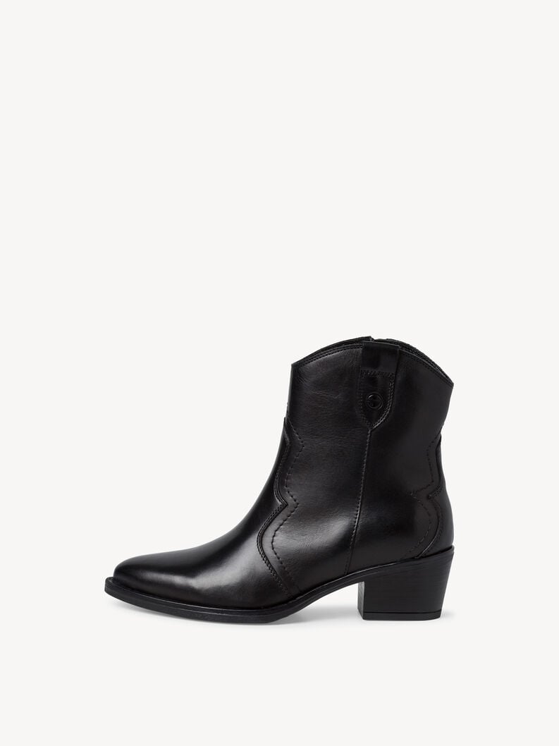 bootie in pelle - nero 1-25702-41-003 compra tamaris stivaletti online