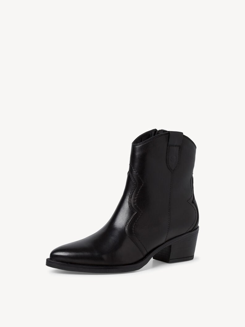 bootie in pelle - nero 1-25702-41-003 compra tamaris stivaletti online