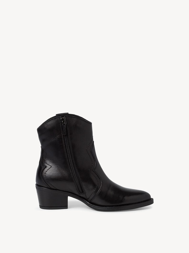 bootie in pelle - nero 1-25702-41-003 compra tamaris stivaletti online