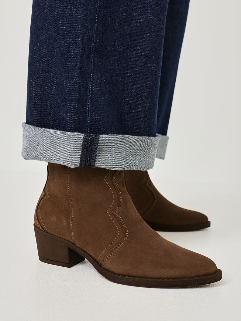 bootie in pelle - marrone 1-25702-41-300 compra tamaris stivaletti online