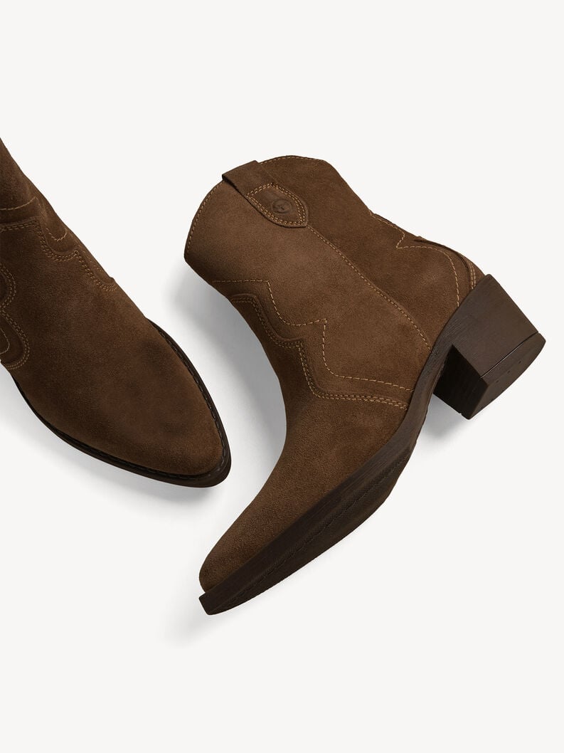 bootie in pelle - marrone 1-25702-41-300 compra tamaris stivaletti online