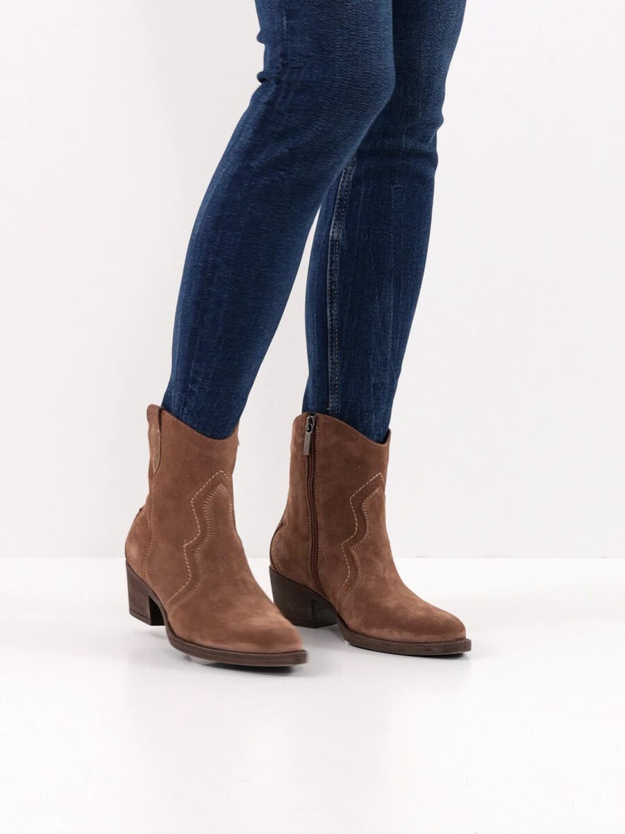 bootie in pelle - marrone 1-25702-41-300 compra tamaris stivaletti online