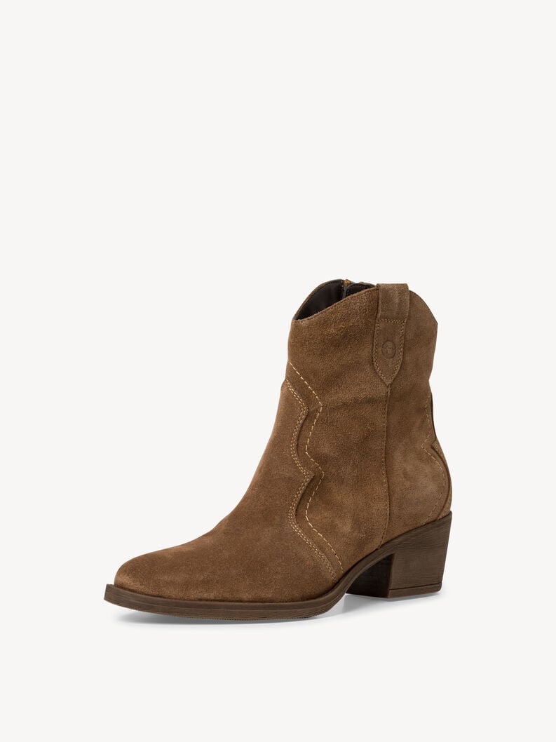bootie in pelle - marrone 1-25702-41-300 compra tamaris stivaletti online