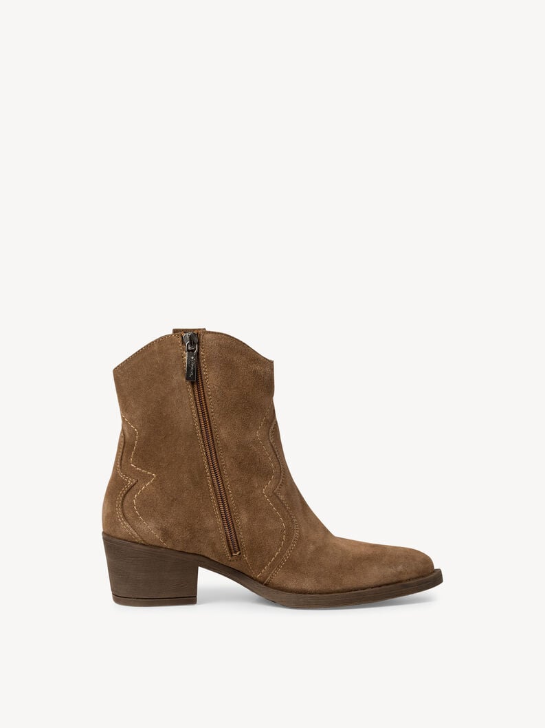 bootie in pelle - marrone 1-25702-41-300 compra tamaris stivaletti online