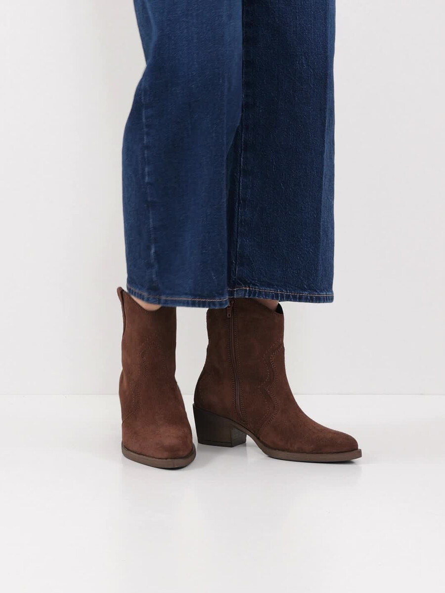bootie in pelle - marrone 1-25702-41-304 compra tamaris stivaletti online