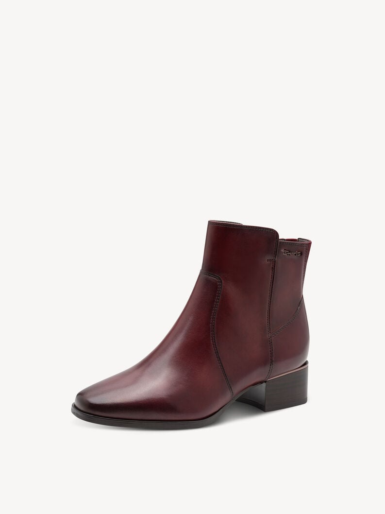 bootie in pelle - rosso 8-85300-45-549 compra tamaris ampia stivaletti online