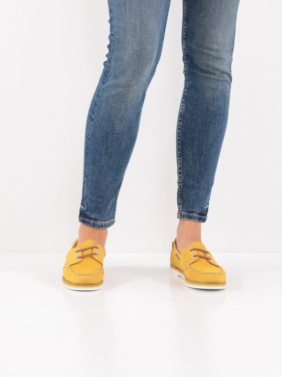 mocassino in pelle - giallo 1-23616-42-627 compra tamaris scarpe da barca online