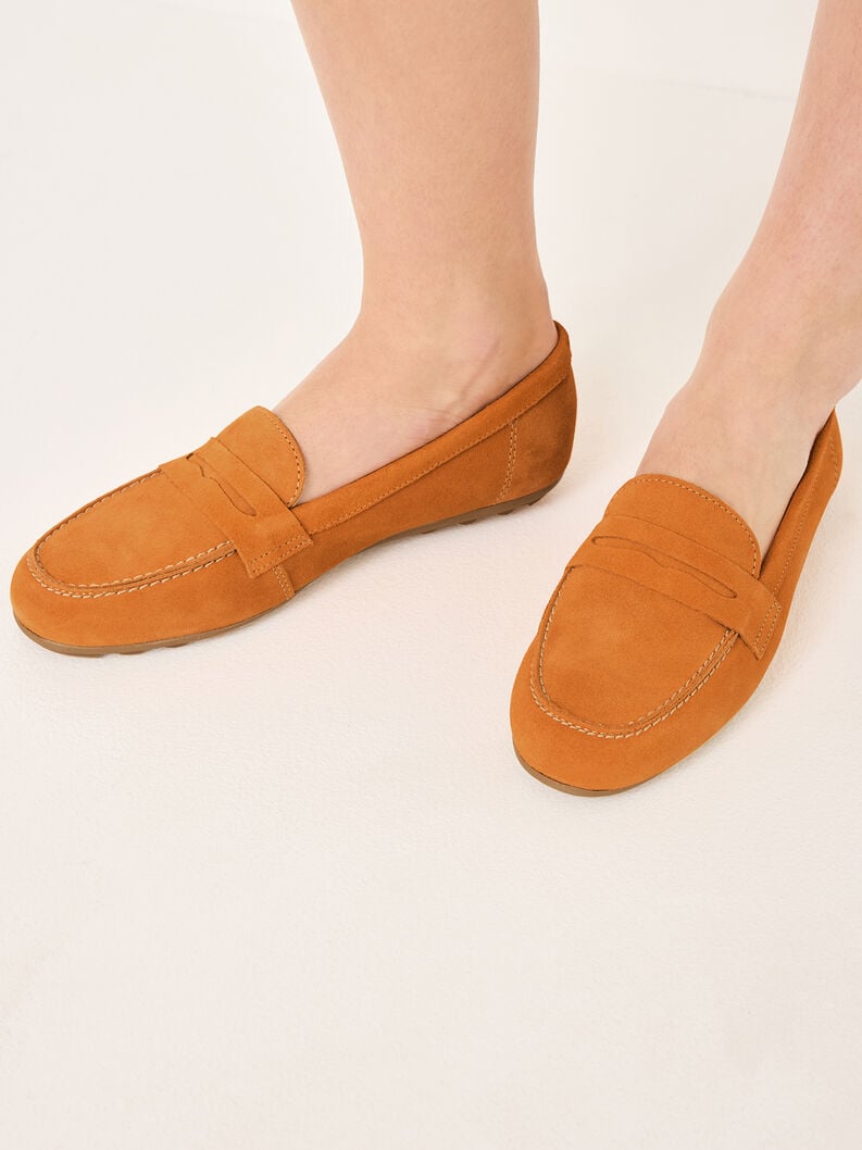 mocassino in pelle - arancione 1-24229-42-606 compra tamaris scarpe basse pantofole online