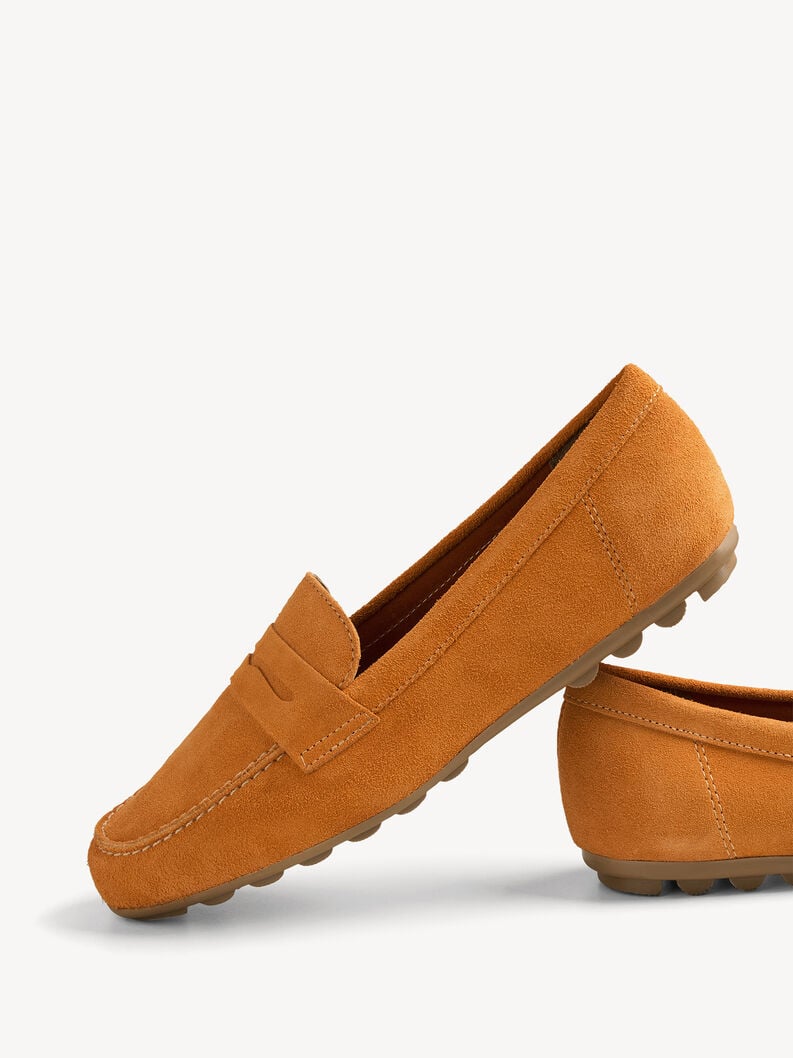 mocassino in pelle - arancione 1-24229-42-606 compra tamaris scarpe basse pantofole online