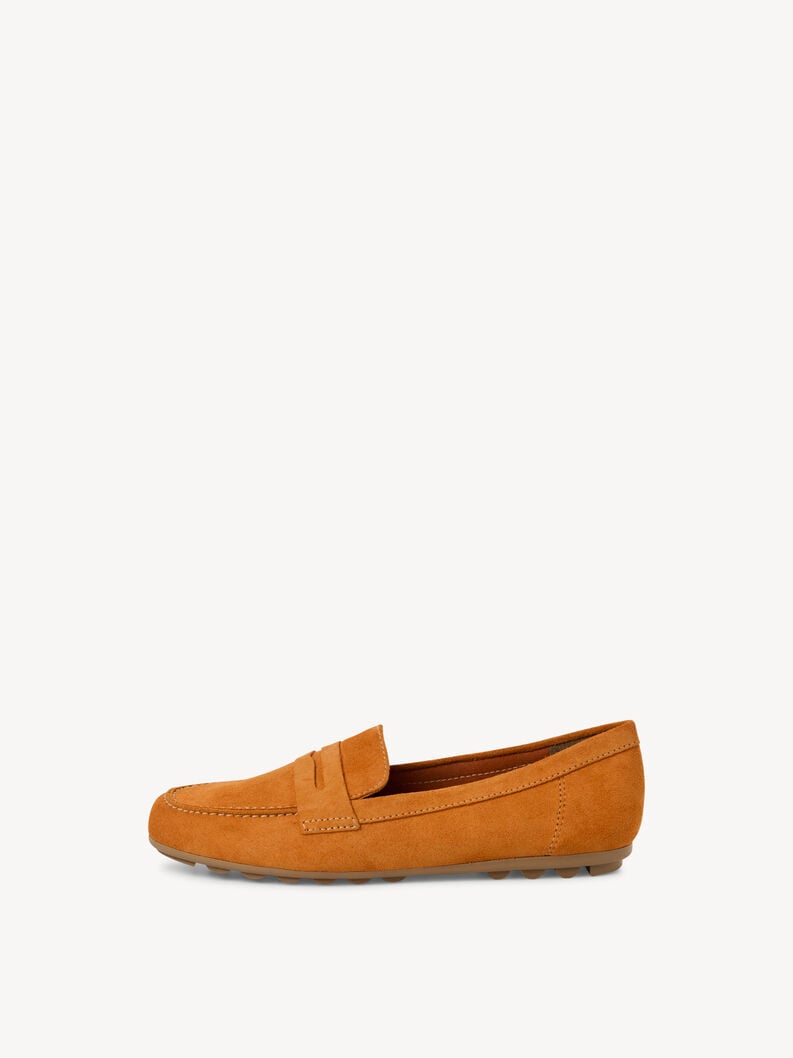 mocassino in pelle - arancione 1-24229-42-606 compra tamaris scarpe basse pantofole online