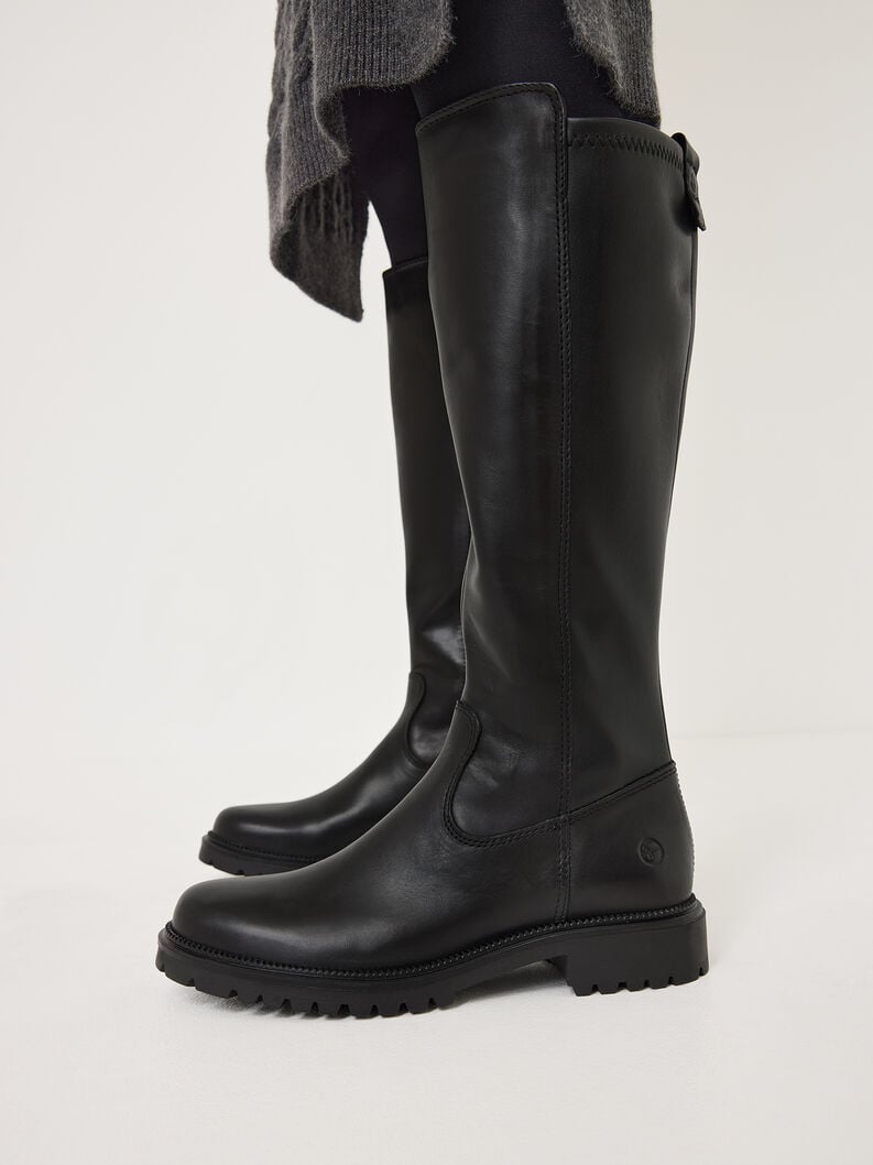 stivali in pelle - nero 1-25605-43-001 compra tamaris stivali online