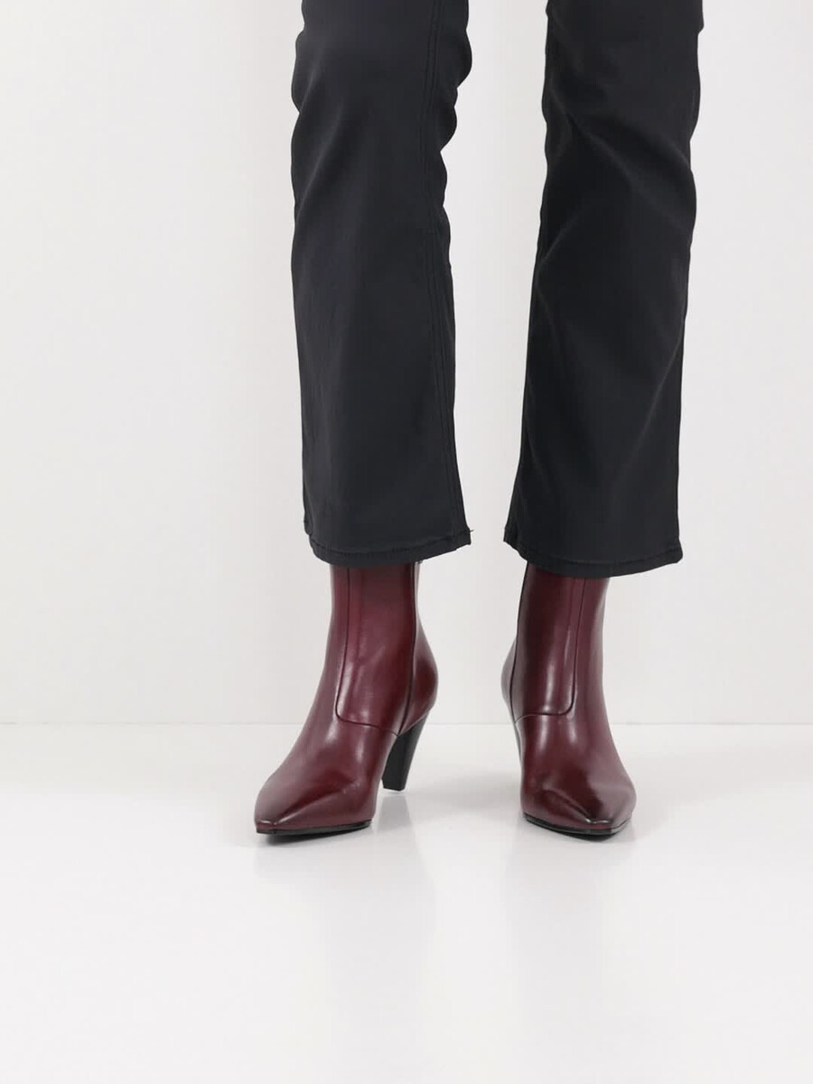 bootie in pelle - rosso 1-25364-45-549 compra tamaris stivaletti online
