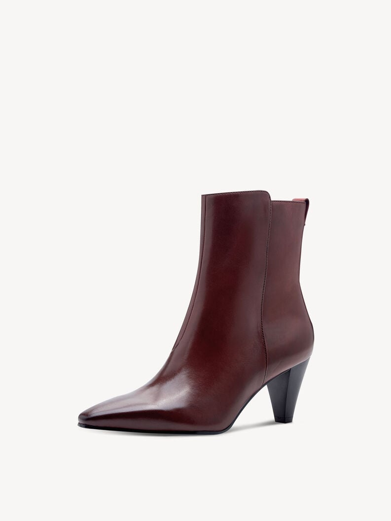 bootie in pelle - rosso 1-25364-45-549 compra tamaris stivaletti online