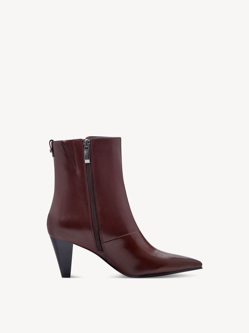 bootie in pelle - rosso 1-25364-45-549 compra tamaris stivaletti online