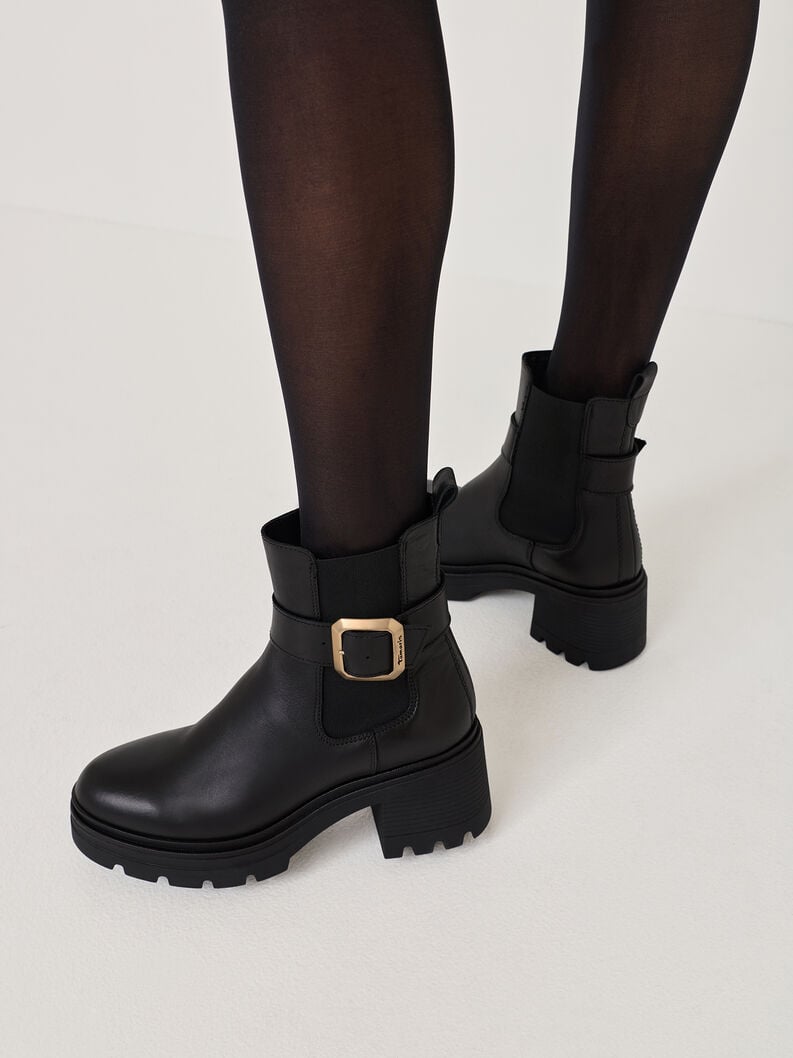 bootie in pelle - nero 1-25433-45-001 compra tamaris stivaletti online
