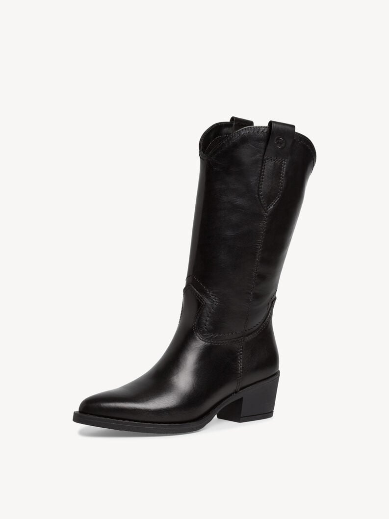stivali in pelle - nero 1-25701-41-003 compra tamaris capodanno abiti on-line