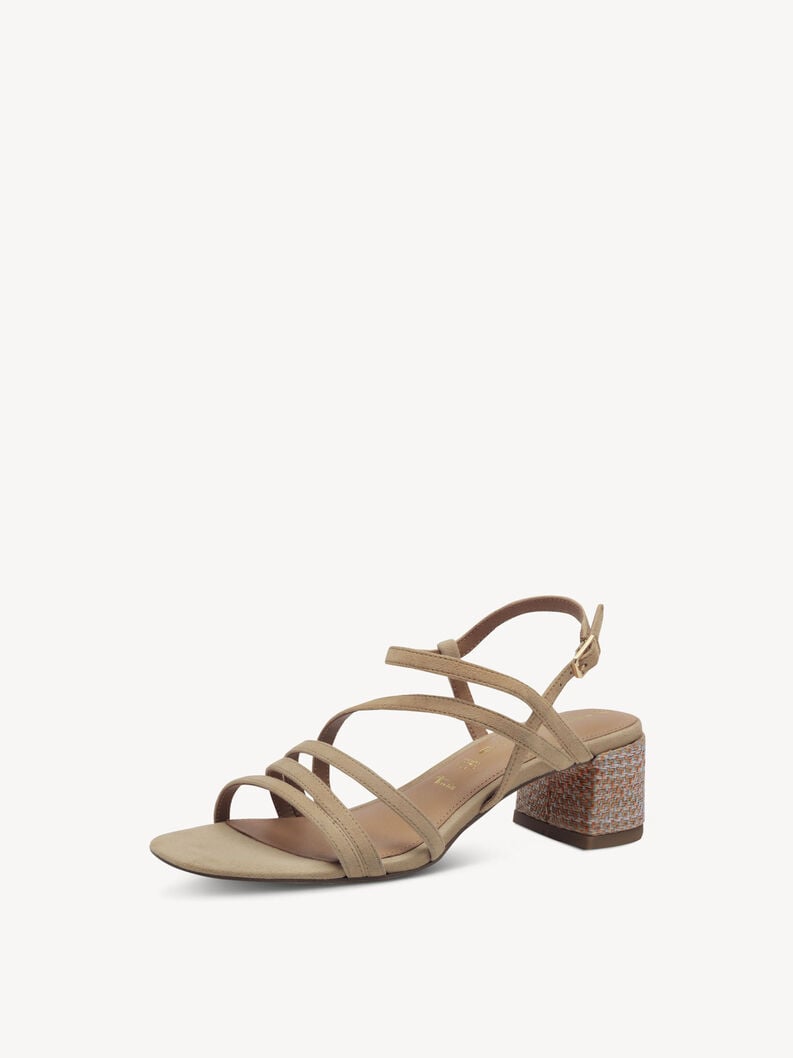in pelle con tacco sandalo marrone 1-28211-42-435 compra tamaris sandali online