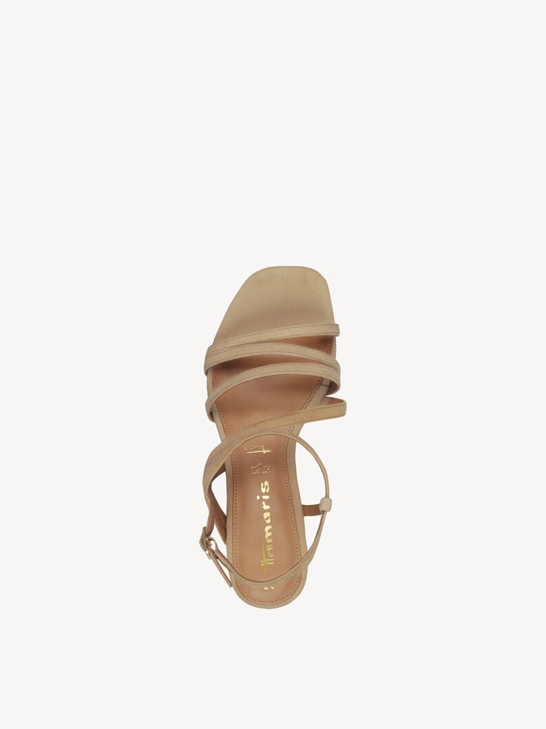 in pelle con tacco sandalo marrone 1-28211-42-435 compra tamaris sandali online