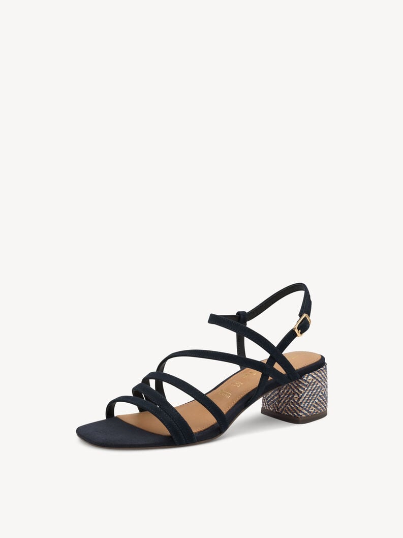 in pelle con tacco sandalo blu 1-28211-42-805 compra tamaris sandali online