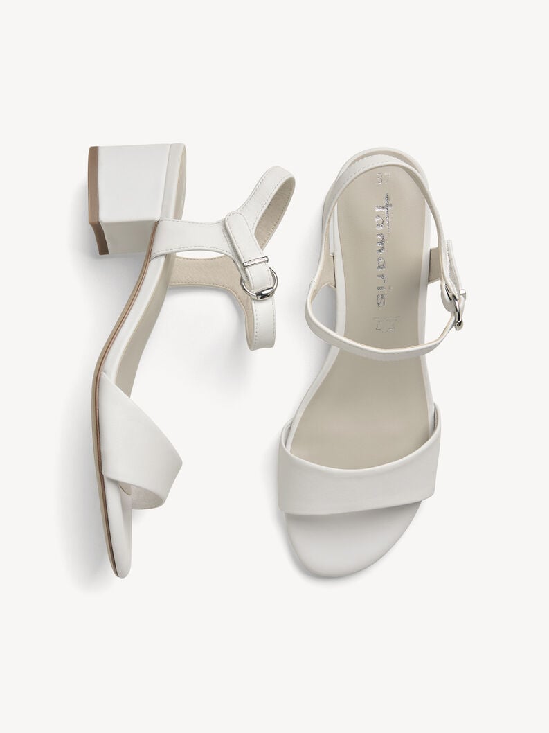in pelle con tacco sandalo bianco 1-28250-42-100 compra tamaris sandali online