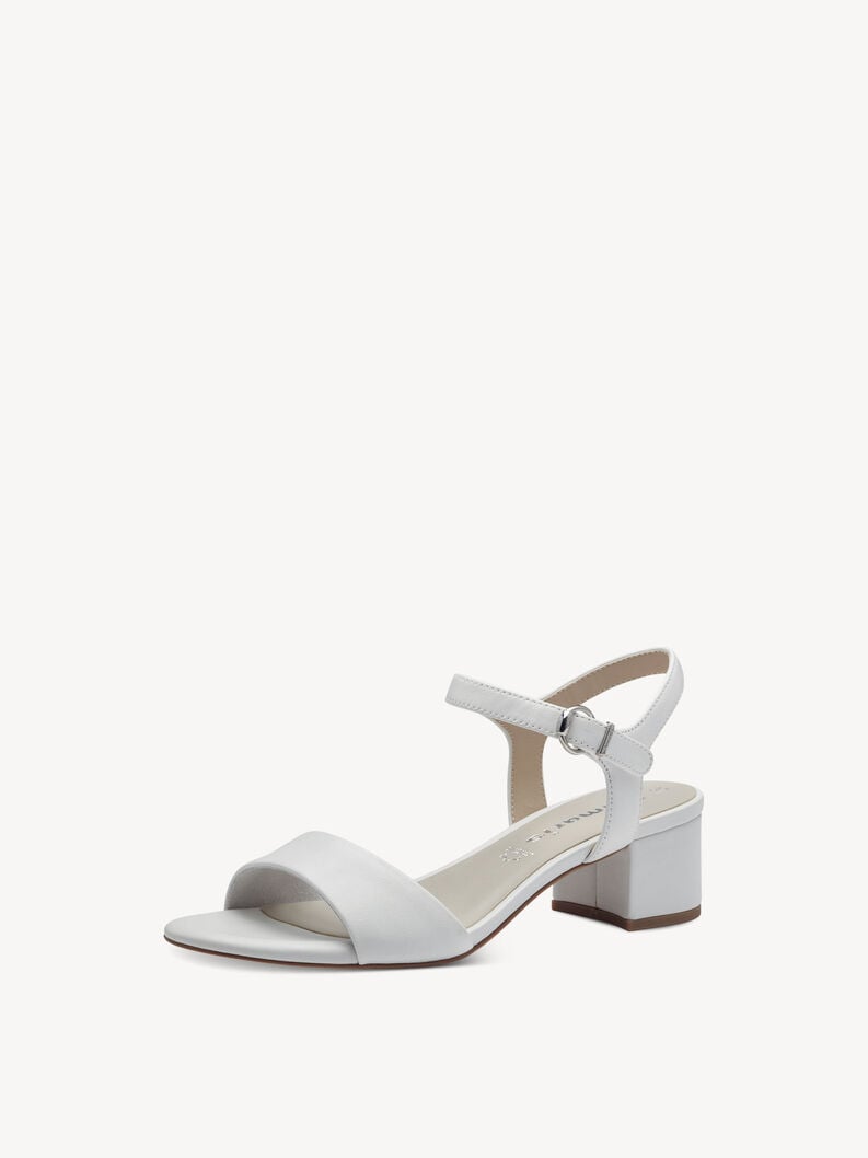 in pelle con tacco sandalo bianco 1-28250-42-100 compra tamaris sandali online