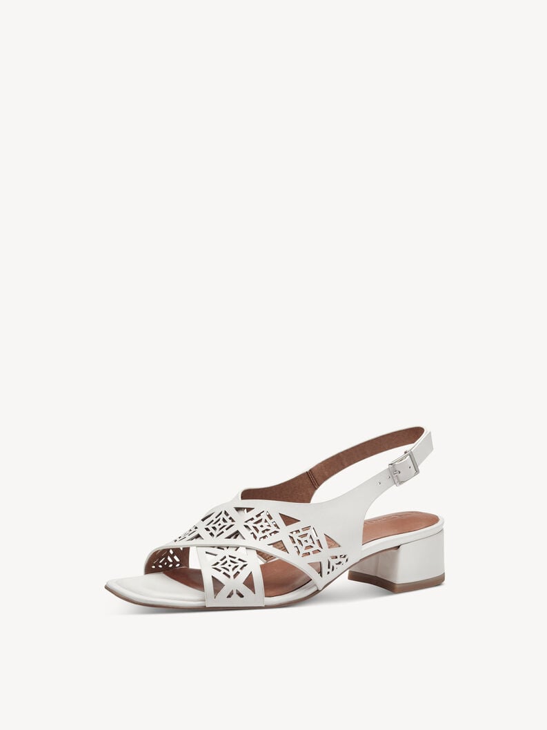 in pelle con tacco sandalo bianco 1-28252-42-100 compra tamaris sandali online