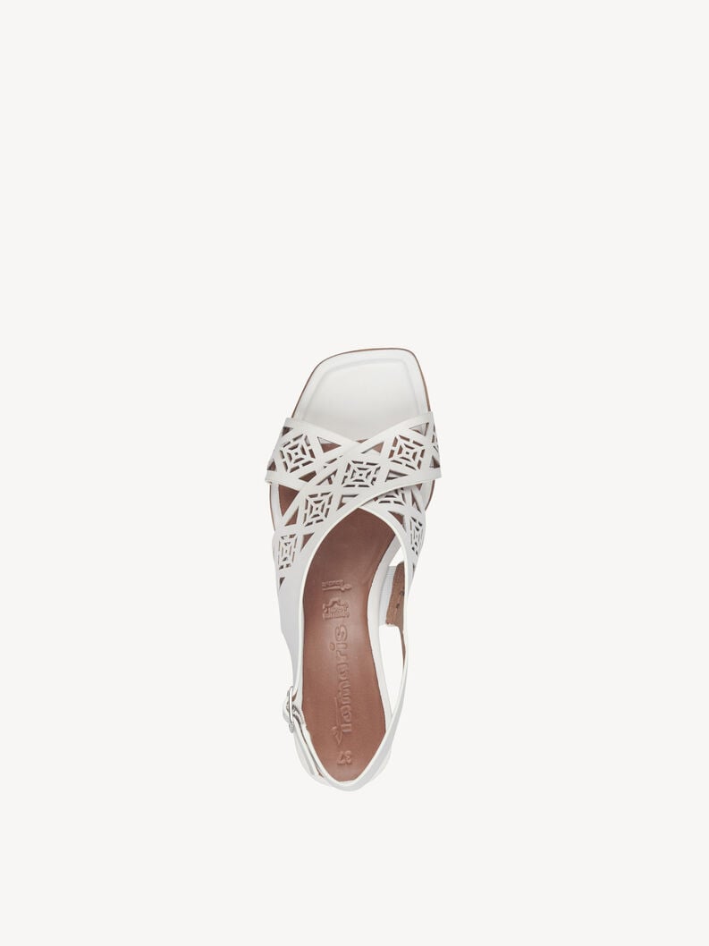 in pelle con tacco sandalo bianco 1-28252-42-100 compra tamaris sandali online