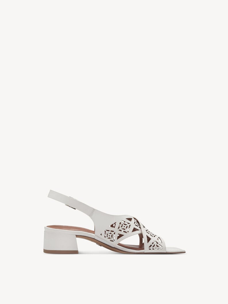 in pelle con tacco sandalo bianco 1-28252-42-100 compra tamaris sandali online