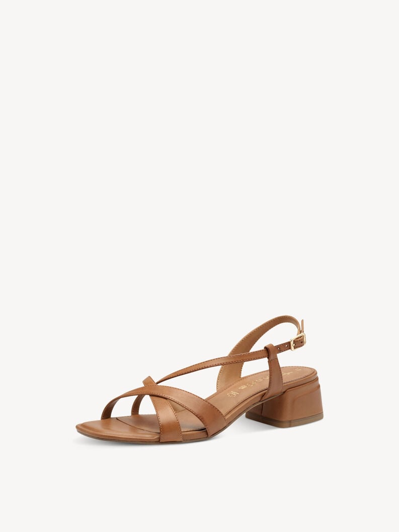 in pelle con tacco sandalo marrone 1-28253-44-305 compra tamaris sandali online