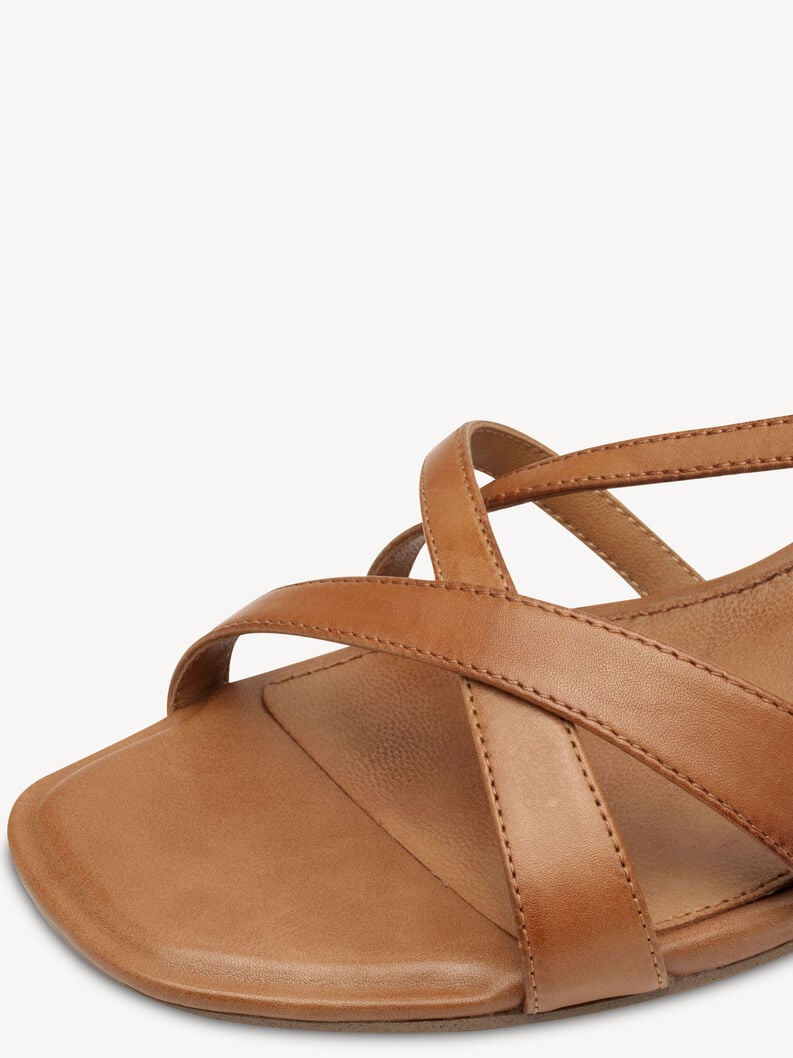 in pelle con tacco sandalo marrone 1-28253-44-305 compra tamaris sandali online