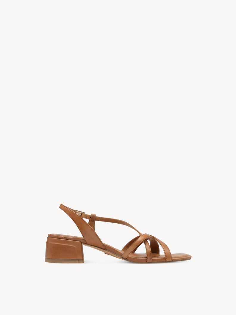 in pelle con tacco sandalo marrone 1-28253-44-305 compra tamaris sandali online