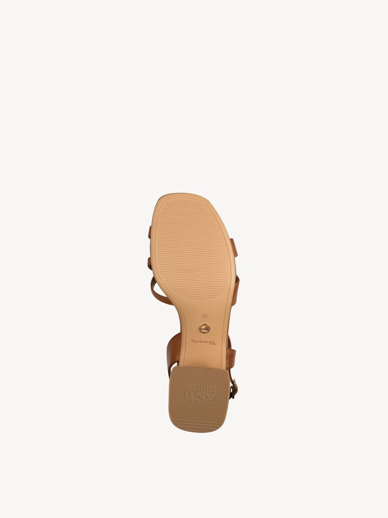 in pelle con tacco sandalo marrone 1-28253-44-305 compra tamaris sandali online