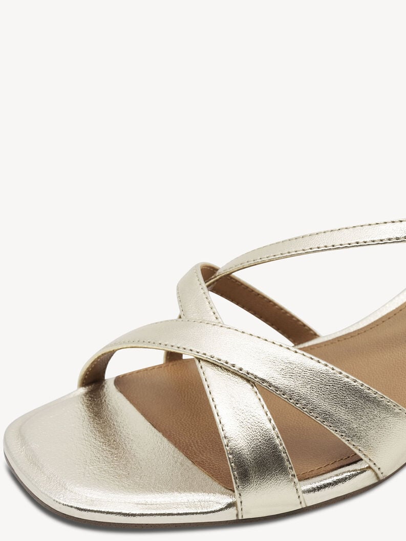 in pelle con tacco sandalo oro 1-28253-44-933 compra tamaris sandali online